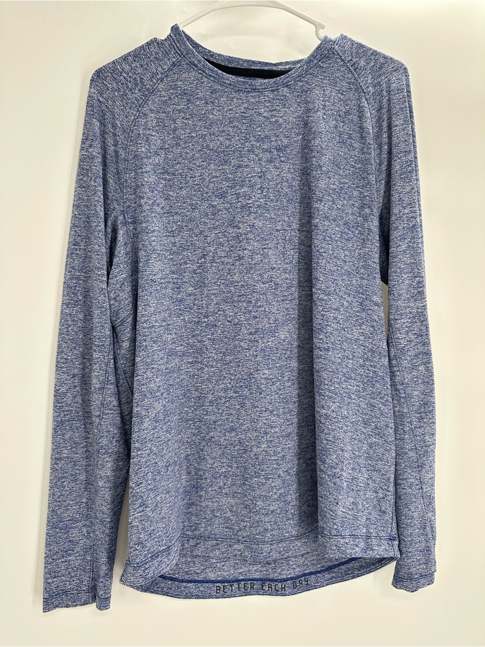 Lululemon Long Sleeve Men’s Heather Blue Workout Top Athletic Minimalist No Size